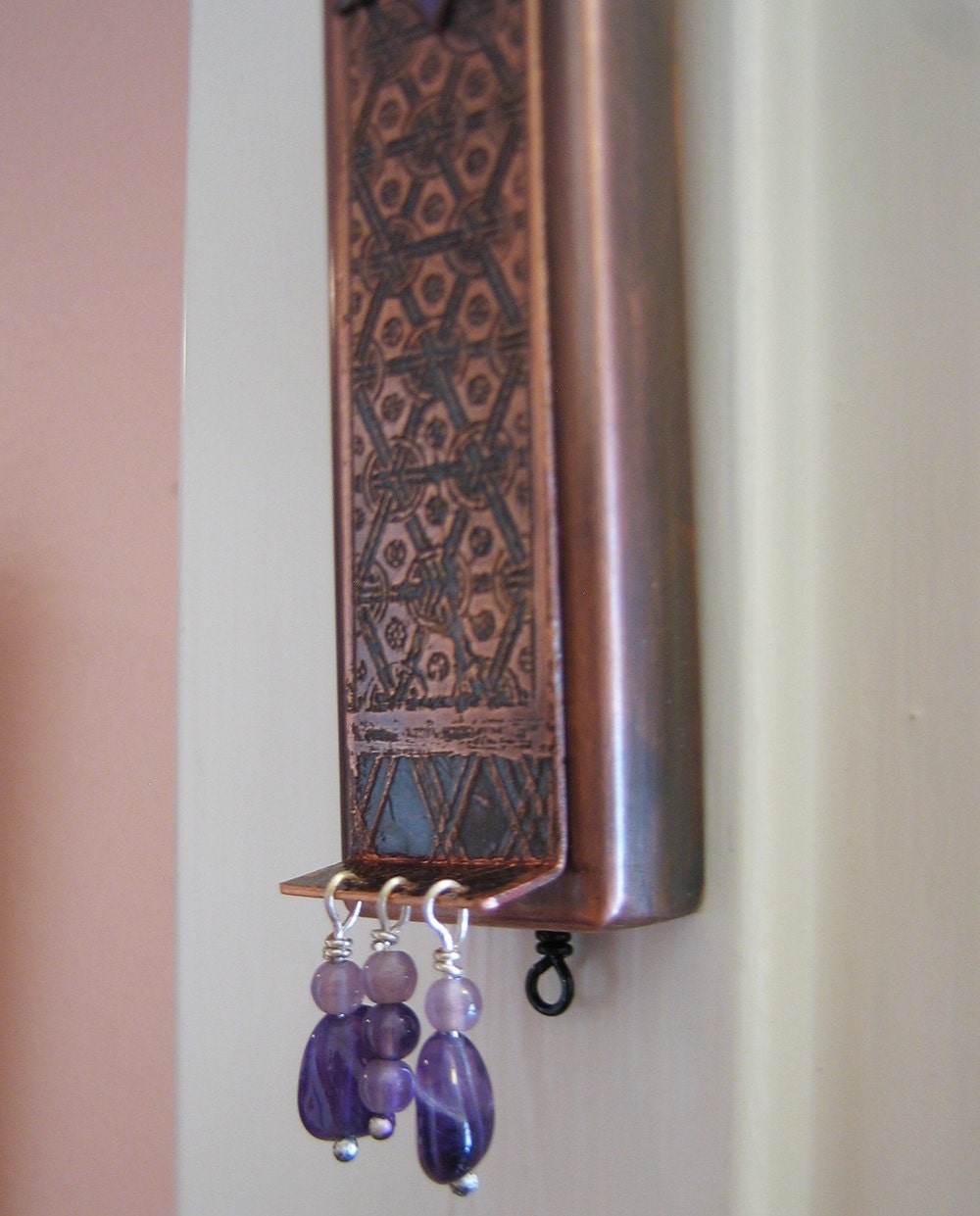 Sephardic Jewish Mezuzah With Amethyst Beads Etsy