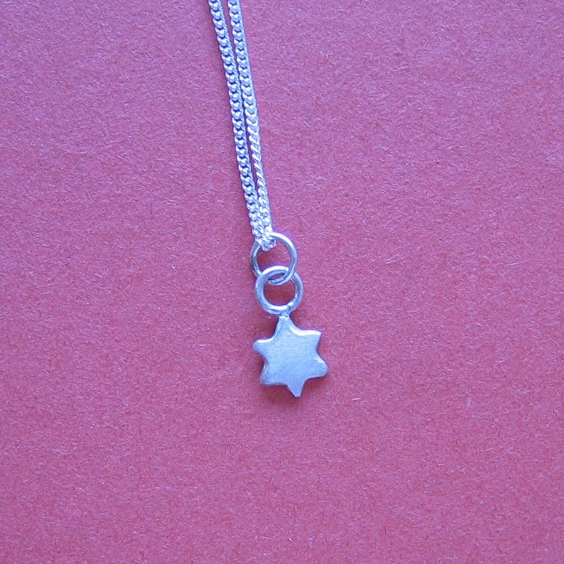 Teeny, Tiny Star of David Sterling Silver Necklace image 1