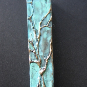 Tree of Life Mezuzah Case, Bronze with Green Patina