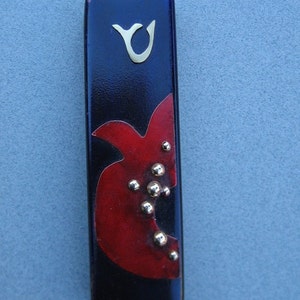 Red Pomegranate, Midnight Sky Mezuzah