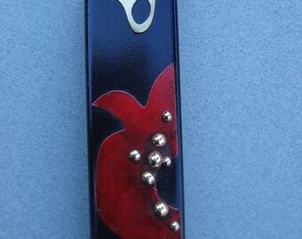 Red Pomegranate, Midnight Sky Mezuzah