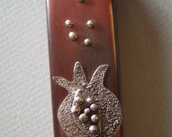 Silver Pomegranate  Mezuzah by Ruth Shapiro