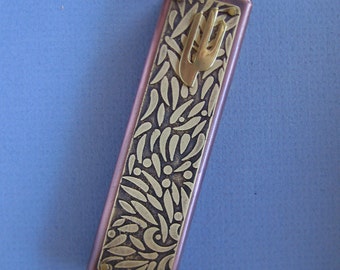 Etched Brass Teardrops Mezuzah NEW!