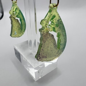 Cinderella and Prince Charming Resin Earrings | Handmade Disney Fairytale Jewelry | Sparkly Blue Dangle Earrings | Princess and Prince Gift