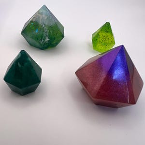 Handmade Resin Gem Set | Colorful Geometric Crystal Collection | Unique Decorative Resin Gems | Fantasy Decor