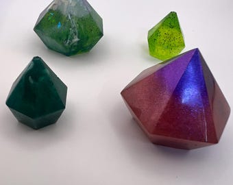 Handmade Resin Gem Set | Colorful Geometric Crystal Collection | Unique Decorative Resin Gems | Fantasy Decor