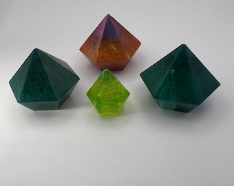 Handmade Resin Gem Knick Knacks | Colorful Geometric Decor