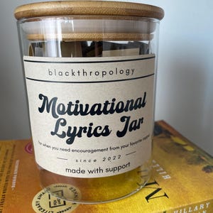 Motivational Lyrics Jar |  Motivation Care Package | Motivational Gift |  Motivational Box | Motivational Gift Box | Motivational Quotes