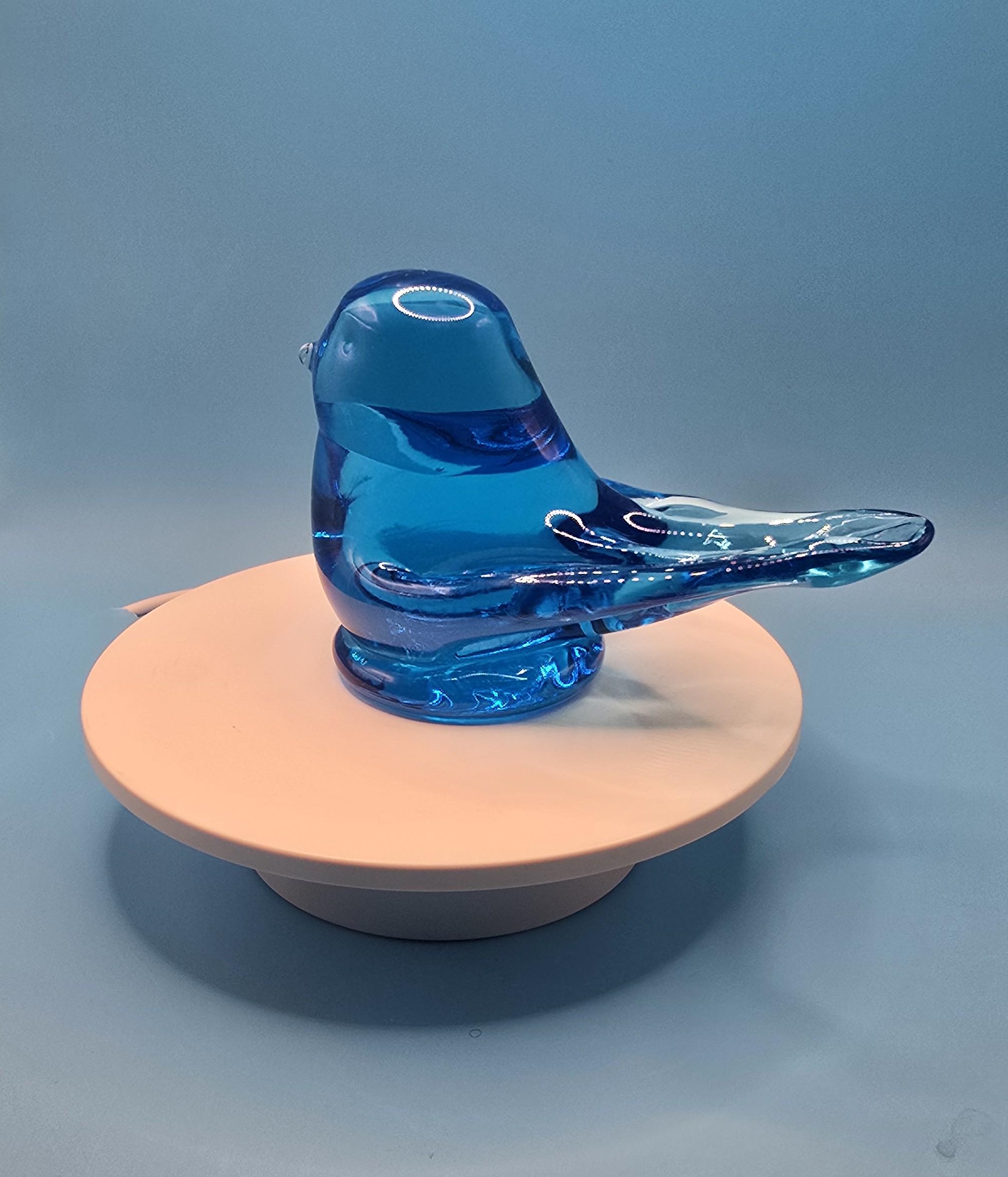 Mid-century Leo Ward Bluebird of Happiness: Handblown Cobalt Blue