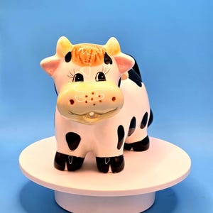 Houston Harvest Ceramic Cow Creamer | Vintage Farmhouse Milk Pitcher | Country Kitchen Decor | Collectible Cow Figurine