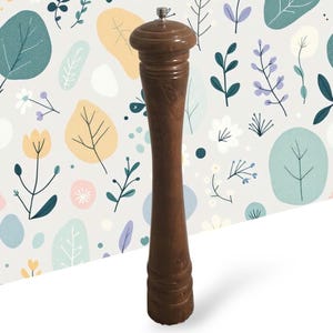 Extra Large 17.75&quot; Tall Olde Thompson Wooden Pepper Mill – Premium Quality, Adjustable Grinder, Elegant Kitchen Decor