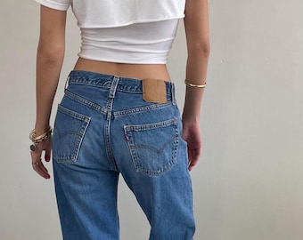 Vintage 80s Levi's 501 Button Fly Tall Jeans USA 30x33