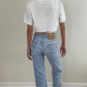 Vaqueros Levi&#39;s 501 vintage de los años 80 con botones desteñidos y corte boyfriend, talla 28