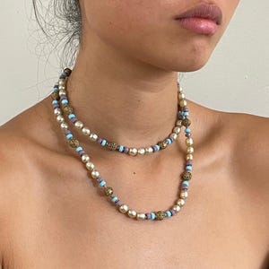 Vintage Miriam Haskell Baroque Pearl Necklace: Long Opera Length, Signed 50s
