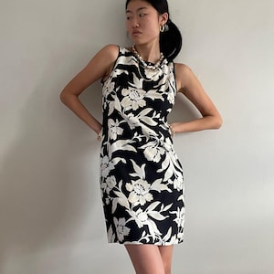 Vintage 90s Silk Floral Mini Dress - Ann Taylor Small