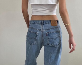 Vintage 80s Levis 501 Faded Boyfriend Button Fly Jeans Made in USA | 31x29