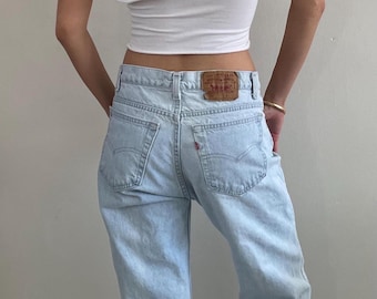 Vintage 80s Levi's 505 Light Stone Wash Jeans USA size 32x31