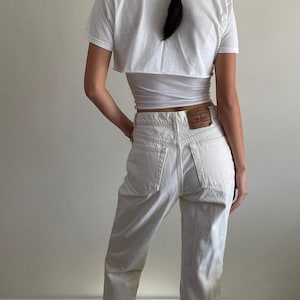 Vintage Levi&#39;s 512 Jeans: High Waisted White Denim, USA Made, 28x30