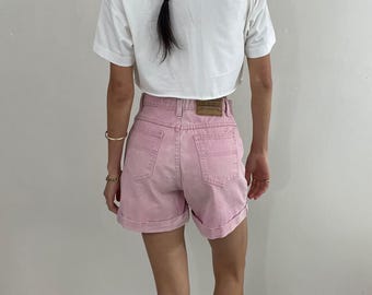 Vintage jaren 90 roze jeans denim hoog getailleerde short maat 26