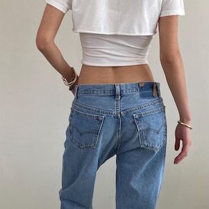 Vintage 80s Levi's 501 Tall Button Fly Faded Boyfriend Jeans USA 32x34