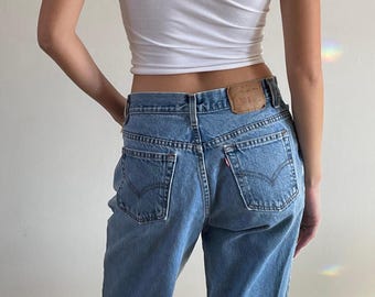 Vintage Levis 550 hoog getailleerde vervaagde jeans gemaakt in de VS, 29 x 28