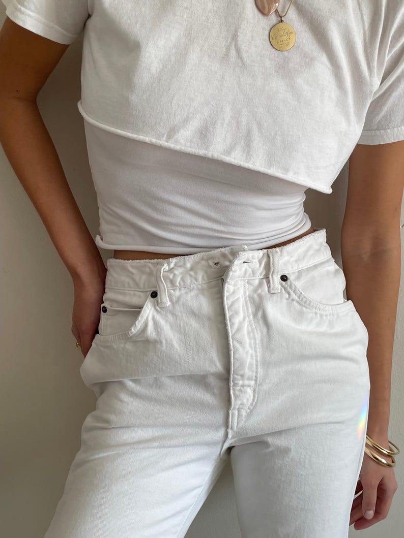 Vintage vita Edwin-jeans från 90-talet, tillverkade i Japan, storlek 28x30 bild 3