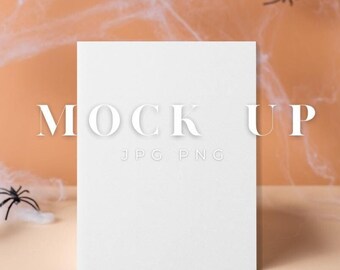 SPOOKY HALLOWEEN CARD & Digital Product Mockup-Digital Download Etsy Product Listing Landscape-Digital Creators Shop Listing Page Mockup