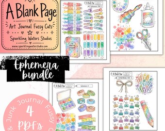 A Blank Page Ephemera Bundle, Printable Fussy Cut PDF, Junk Journal Ephemera, Art Journal Cutouts, Scrapbook Craft Digital Download