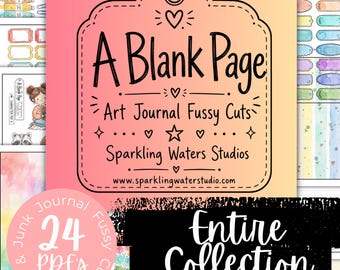 A Blank Page Master Bundle PDF Collection | Printable Fussy Cut Junk Journal Kit | Digital Download | Art Journal Ephemera 24 PDF's