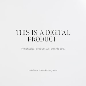 Graphic with text: “This is a digital product.” Disclaimer notes no physical product will be shipped. Styled in minimal typography with a website link displayed at the bottom.