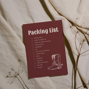 Editable Packing List for Last Rodeo Bachelorette Party | Nashville Girls Trip | Canva Template | V24