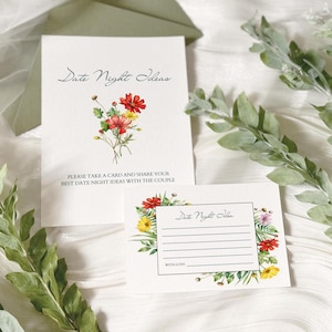 Tarjetas y letreros para despedida de soltera "Amor en Flor" / Ideas para una cita romántica / Editable en Canva / V52