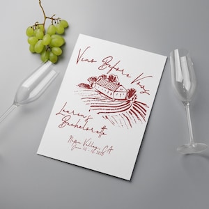 Wine Weekend Invite for Bachelorette Party | Canva Template | Instant Download | Printable Invitation | V35