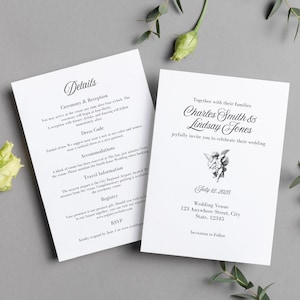 Romantic Invitation Vintage Cherub Canva Template | Elegant Cupid Motif Wedding Invite | Digital Card |