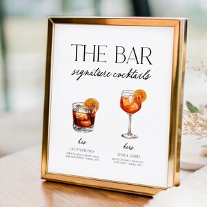 Customizable Signature Drink Menu: Wedding & Event Bar Sign (Digital Download), V57