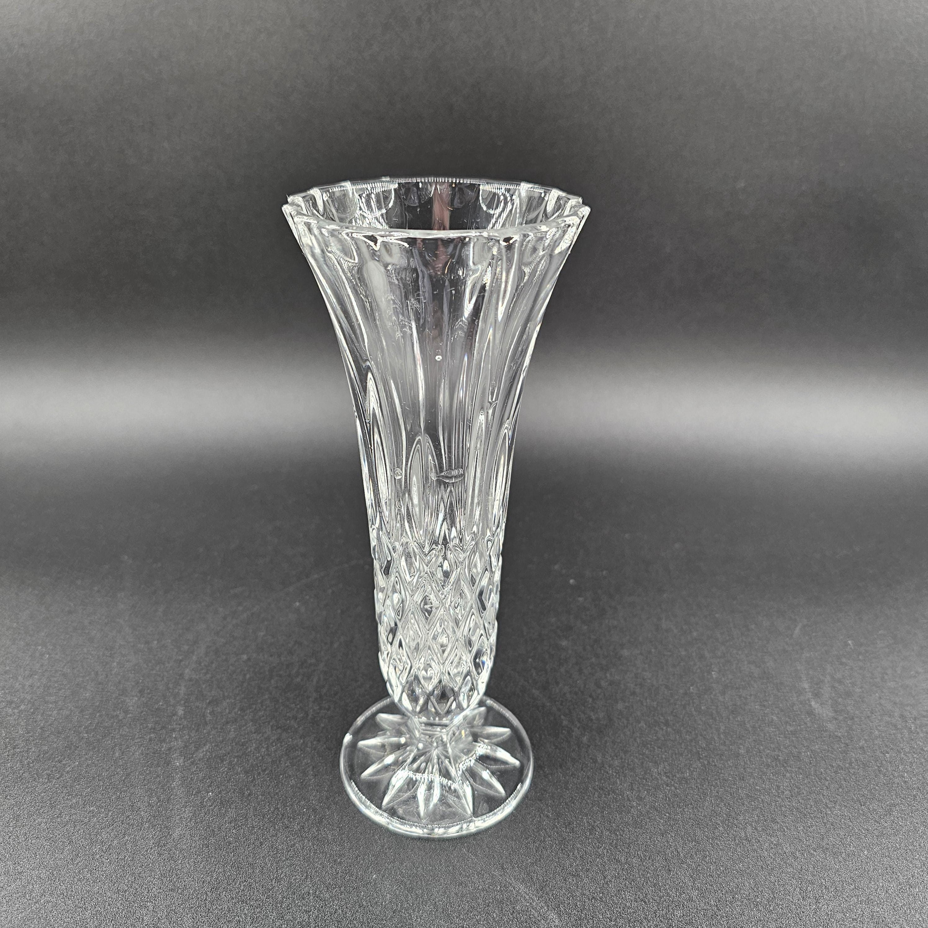 NORDBOHM Crystal 花瓶？ D0170)LAUSITZER クリスタル NORDBOHM 切子 花瓶