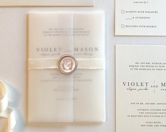 Pink and Ivory Wedding Invitation Suite