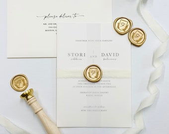 Gold and Ivory Wedding Invitation Suite