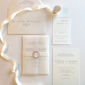 Champagne Pink and Ivory Wedding Invitation Suite - Sample