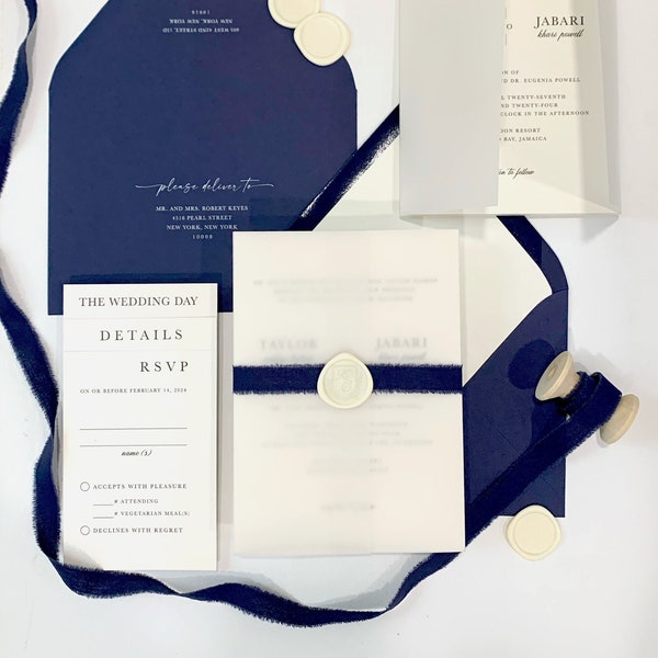 Blue Wedding Invitation Suite