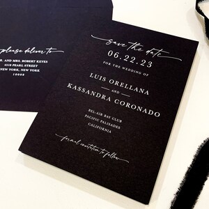 Schwarze Hochzeit Save the Date Karte