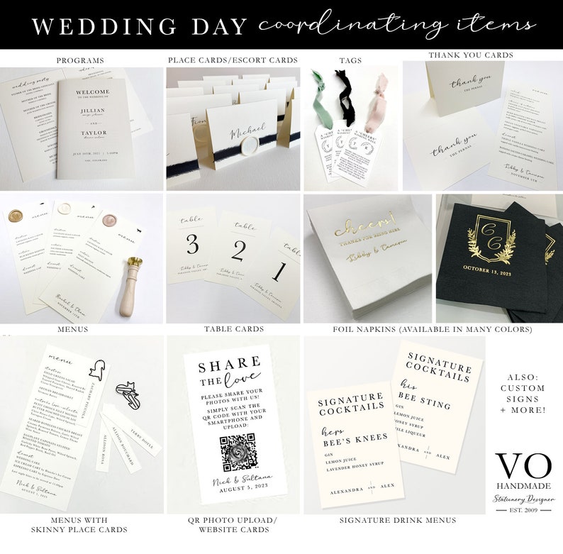 Black Wedding Invitation Suite image 10