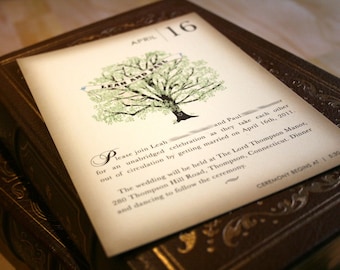 Sample Vintage Book Wedding Invitation, Rustic Tree Invitation, Storybook Invitation, Spring Wedding Invitation Printable Invitations Summer