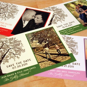Hochzeit Save the Date Karte mit Foto, Baum Save the Date Postkarte