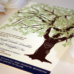 SAMPLE Oak Tree Rustic Wedding Invitation, Printed Set or Wedding ...