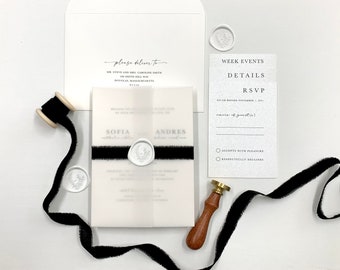 Black and White Wedding Invitation Suite