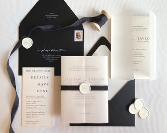 Black Wedding Invitation Suite