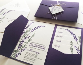 Lavendel Hochzeitseinladungen