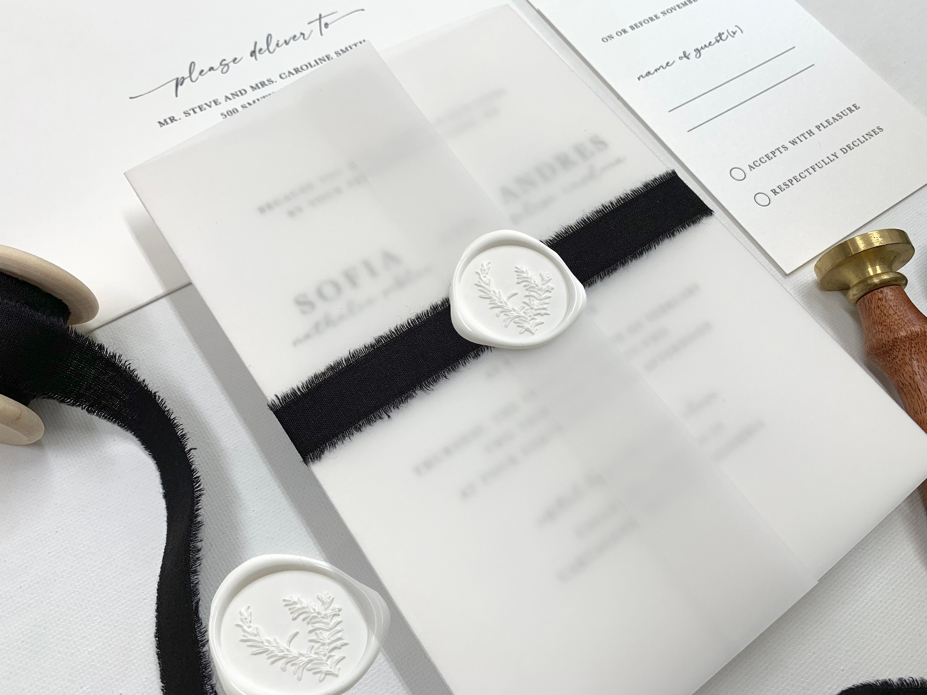 Floral Vellum Jacket, Vellum Invitation Wrap, 5x7 Vellum Wedding  Invitation, Black Floral Vellum Paper for Invitations, Vellum 