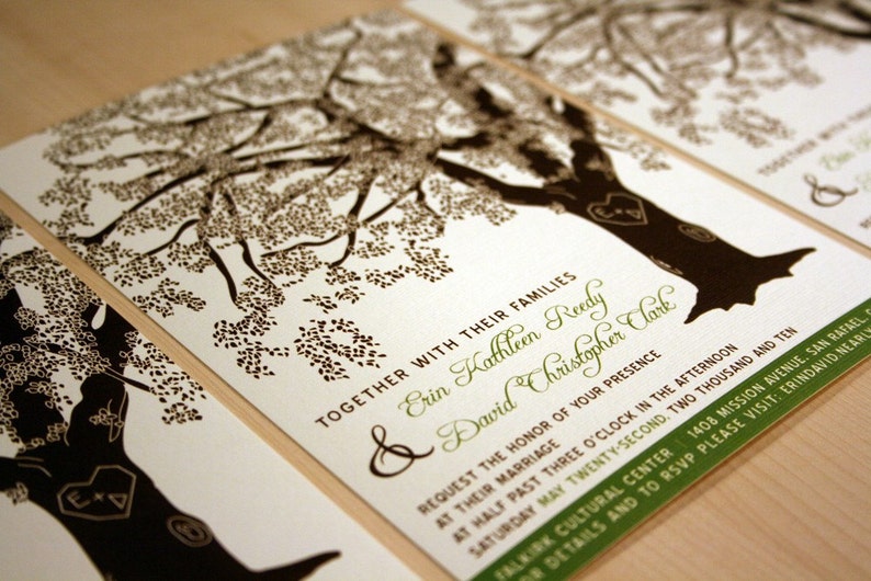 Grandfather Oak Tree Wedding Invitations, Sample, Customized image 1